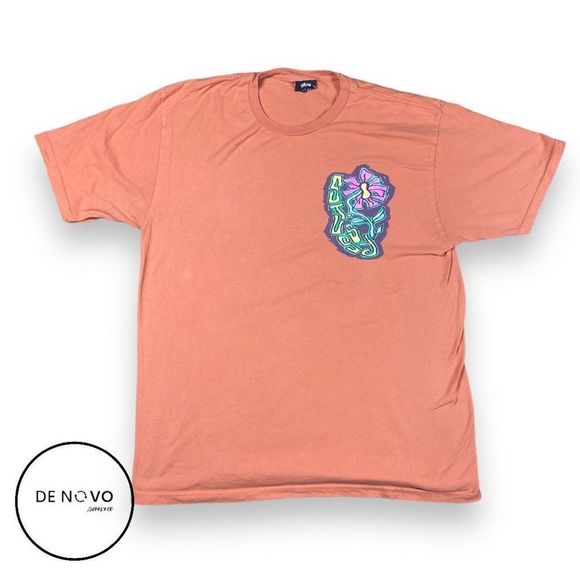 Stussy Other - Stussy Men's Vintage Pullover Short Sleeve Graphic Print Tees Large Rust Orange